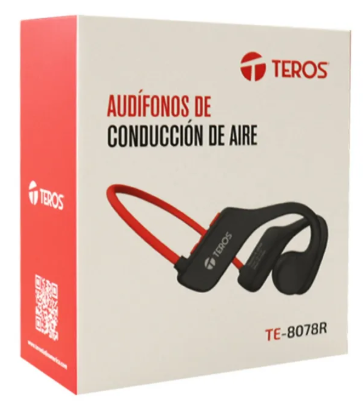 AUDÍFONO DE CONDUCCIÓN DE AIRE, ROJO Y GRIS, TE8078, INALAMBRICO,G3M