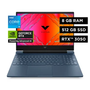 PORTATIL HP Victus Gaming 15-fa0021,15.6FHD,Ci5-12450H hasta 4.4GHz,8GB,SSD-512GB,RTX3050-4GBD6