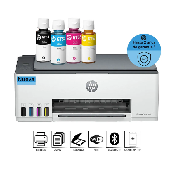 IMPRESORA MULTIFUNCIONAL HP Smart 580, USB,BT,WI-FI, WIFI-DIRECT