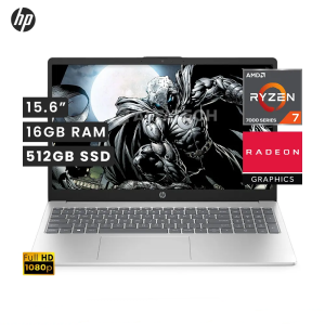 PORTATIL HP 15-FC0012LA,15.6",RYZEN 7-7730U 4.5GHZ / 16GB RAM / SSD-512GB / 15.6" FHD