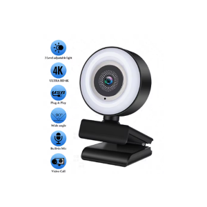 CÁMARA WEB 4K Full HD LUD DE RESPALDO LED USB