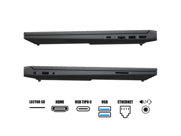 PORTATIL HP Victus Gaming 15-fb2002,Ryzen5-8645HS 5.0GHz/8GBD5/SSD-512GB/RTX3050-6GBD6