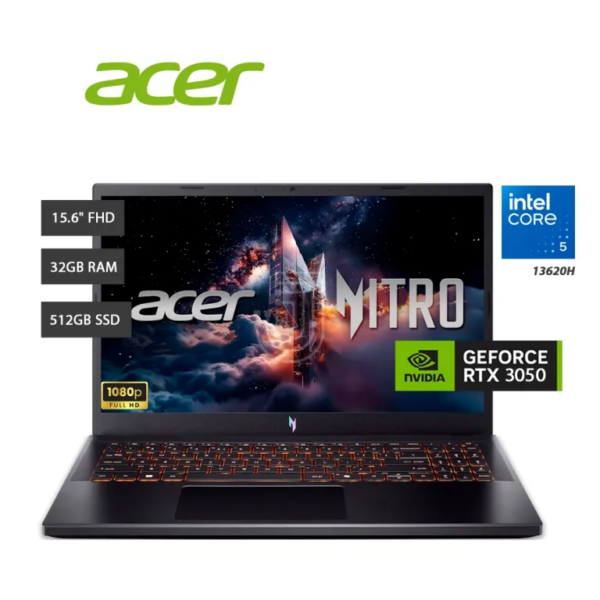 PORTATIL ACER NITRO5 V ANV15-52-57JK, I5 210H, 32GB, SSD 512GB, RTX 3050 6GB