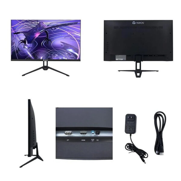 3 MONITOR PLANO TEROS TE-2417S, 23.8" FHD IPS, 144HZ, 1MS, HDMI, DP, AUDIO OUT, PARLANTES